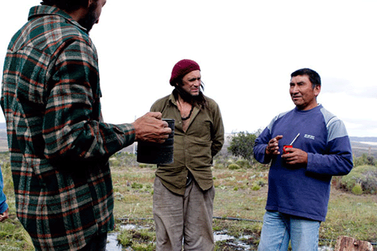 Atilio Curiñanco holds the mate as he discusses the plight of the Mapuche in Patagonia. (Photo: Fabio D’Errico)