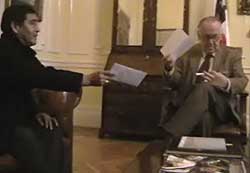 Foto: Reynaldo Mariqueo y Rafael Moreno, Embajador chileno en el Reino Unido